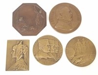 5 bronze medals including 1893 Grover Cleveland,