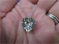 eisenberg heart shape rhinestone pendant necklace