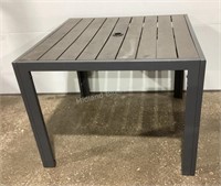 Metal Patio Table with Faux Wood Top