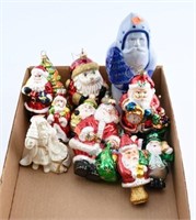 Approximately (10) hand blown Christmas ornaments