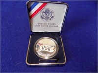 United States USO Silver Dollar Proof