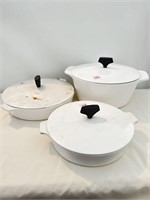 3 CORNING WARE COVERED COOKWARE