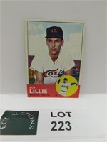 1963 TOPPS BOB LILLIS BASEBALL CARD