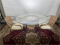 Glass Top Table & Two Chairs