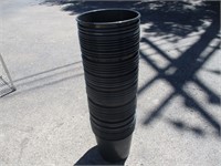 Large Stack of Black Plastic Flower pots