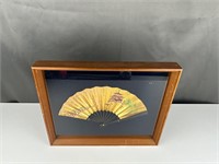 Framed fancy oriental fan