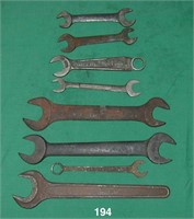 Lot: Eight assorted wrenches