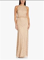 Adrianna Papell Embellished Champagne Gown-0