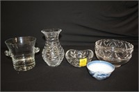 5pcTiffany & Co. Glass Lot, w/ porcelain china