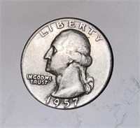 1957-D SILVER Washington Quarter