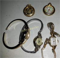 estate watches & pendant watches lot of 5 gruen+