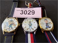 Three vintage Character wristwatches