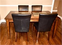 SLATE TOP DINING TABLE WITH 4 CHAIRS