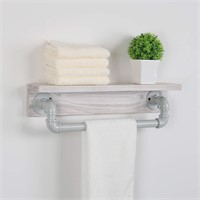 Farmhouse Pipe Towel Rack & Shelf 20"L