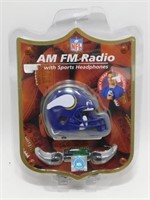 New NFL Branded Vikings AM FM Radio in Original