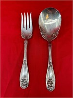 Solid Nickel Silver Serving Fork & Spoon