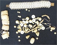 Carved beads & bracelet parts
