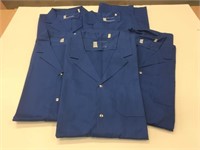 5 New Size XL, 2XL & 3XL Blue Shop Coats