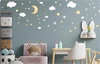 *Clouds Moon & Stars Wall Decals for Kids Nursery*