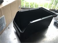 Plastic stacking bin (6pack) (black) (15”x8”)