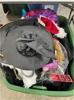 Tub of various Halloween costumes & accessories