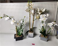 Lot of 3 Faux Decorative Plants