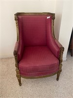 Vintage Louis XVI Style Winged Armchair