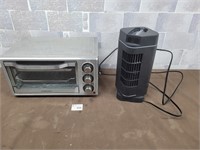 Toaster oven and small fan