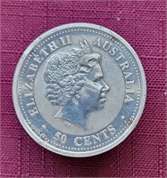 2000 Australian 50 Cent Coin 1/2 OZ .999 Silver