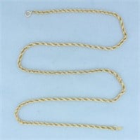 24 Inch Rope Link Chain Necklace in 14k Yellow Gol