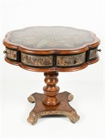 BUTLER SPECIALTY CO. INLAID PEDESTAL FOYER TABLE