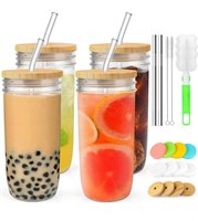 Glass 4 pack cups ( bubble boba)