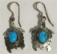American Indian Turquoise & Sterling Earrings