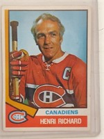 1974-75 OPC Henri Richard Card