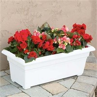 Resin Countryside Patio Planter  White  27