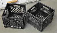 2 plastic milk crates