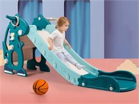 Dino-Blue Kid Slide for Toddler 1-3 Indoor/Outdoor
