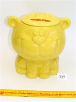 Yellow cat/tiger cookie jar (has chip on inside