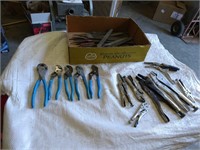 Assorted Pliers, Vise Grips and Files