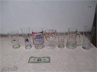 Lot of Various Budweiser Beer Glasses