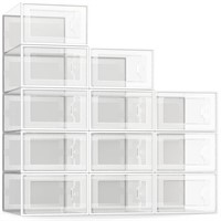 SEE SPRING Large 12 Pack Shoe Storage Box  Clear