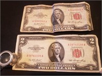 2) 1953 $2. Bill x2