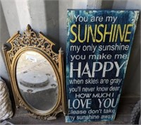 YOU ARE MY SUNSHINE METAL SIGN, WALL MIRROR