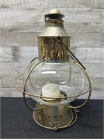 Large Vintage Converted Brass Lamp/ Candle Holder