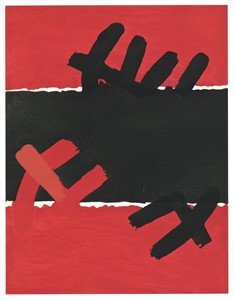 Giuseppe Capogrossi pochoir "Surface Rouge et Noir
