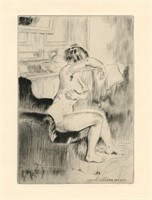 Louis Legrand original etching "La Toilette"