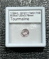 GCI Certified 1.54 ct Pink Tourmaline Gemstone