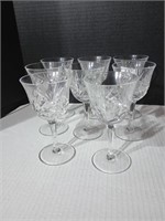 Set of 8 Gorham Cherrywood crystal wine glasses.