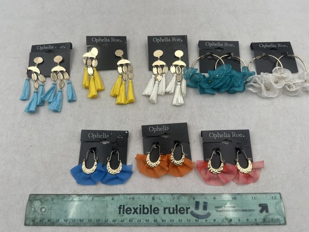 NEW Lot of 8- Ophelia Roe Earrings