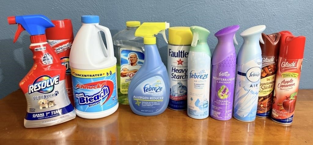 Mixed Lot with Cleaning Supplies, Fabreze,